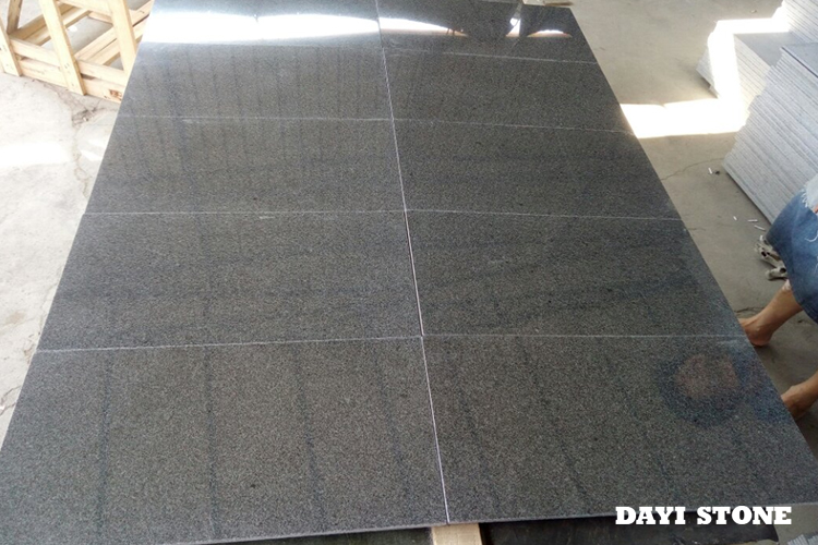 Tiles Dark Grey Granite G654 Top polished edges bevelled 1mm bottom swan 61x30 - Dayi Stone